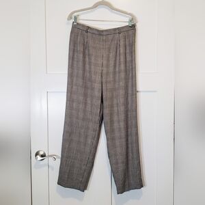Talbots Vintage Wool Italian Fabric Trousers Pants Plaid Lined Size 12P